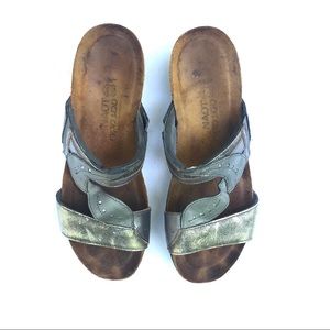 NAOT Metallic Leather Sandals Size 38